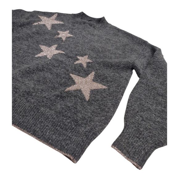 MARKS & SPENCER Super Star Sweater Size M Gray Metallic Silver Retro Top Simple - Picture 1 of 6